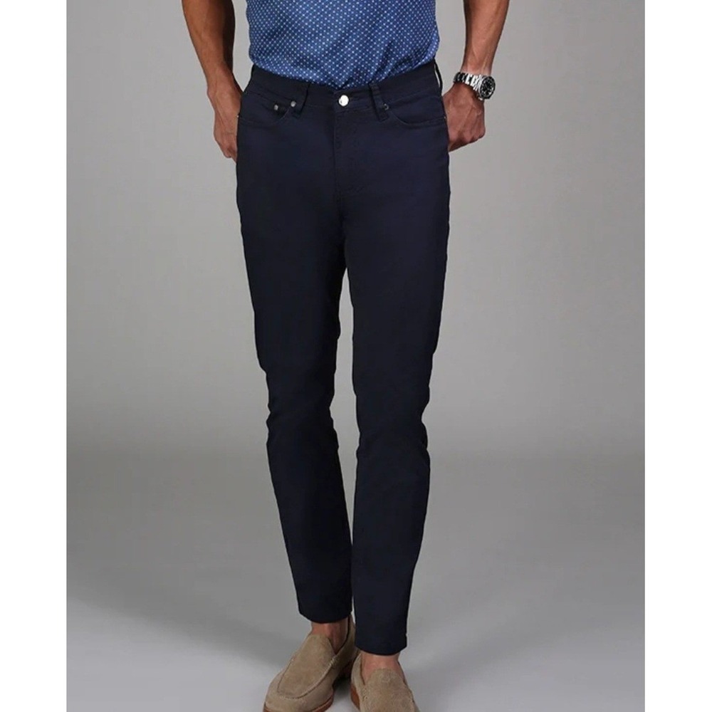 NWT Collars and Co CEO Chino Five Pocket Cotton Stretch Pants Navy‎ 38x34